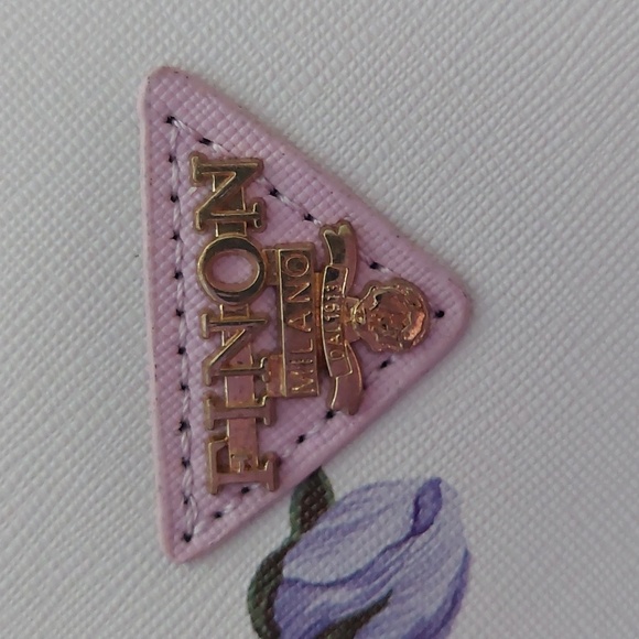 Finon Milano Floral Purple & White Hand Bag NWOT - Picture 6 of 13